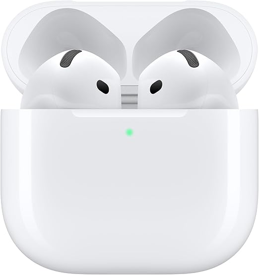 Apple Airpods 4 Blanc avec Boîtier de charge USB‑C avec réduction active du bruit.