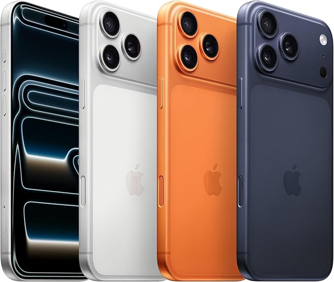 Apple iPhone 17 Pro 256 Go : Écran 6,3 pouces avec ProMotion jusqu’à 120 Hz, Puce A19 Pro, Autonomie prodigieuse, Système caméra Pro Fusion avec caméra avant Center Stage
