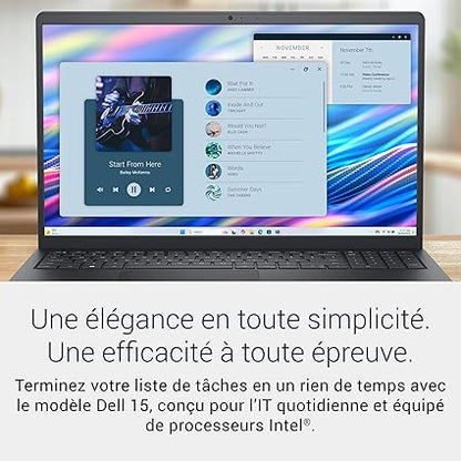 Dell 15 PC Portable DC15250 15,6" FHD (1920 x 1080) 120 Hz, Processeur Intel Core i5-1334U, Graphiques Intel UHD, 16 Go RAM, 512 Go SSD, Windows 11 Home, Clavier AZERTY