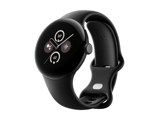 Google Pixel Watch 2 avec moniteur de fréquence cardiaque Fitbit, gestion du stress et sécurité, montre intelligente Android, boîtier en aluminium noir mat, obsidienne, WiFi